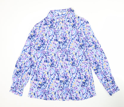 Isle Womens Multicoloured Floral Button-Up Shirt Size 12