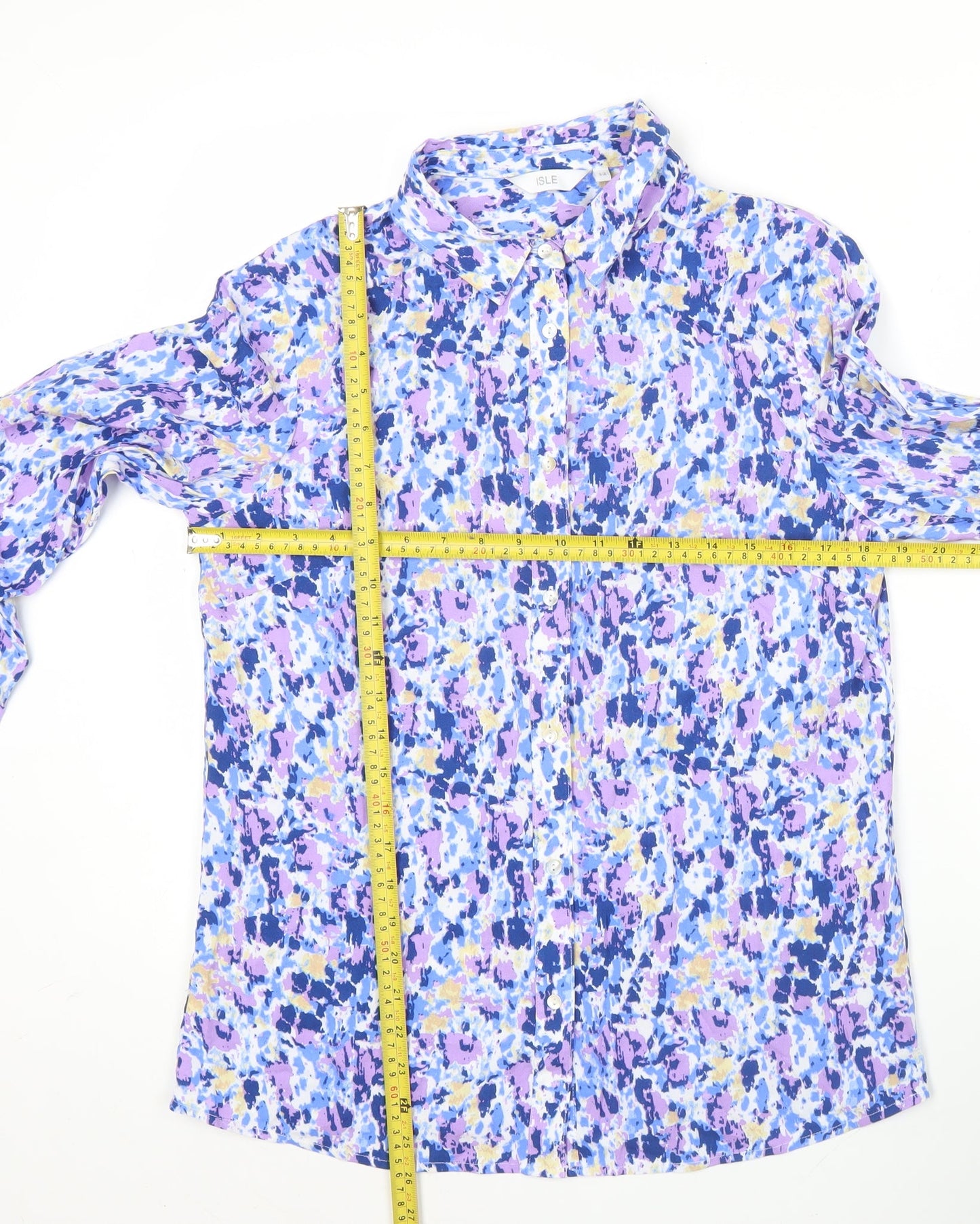 Isle Womens Multicoloured Floral Button-Up Shirt Size 12