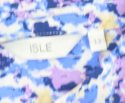 Isle Womens Multicoloured Floral Button-Up Shirt Size 12