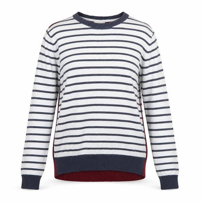Front view of Linea Weekend women’s multicoloured striped jumper, size M