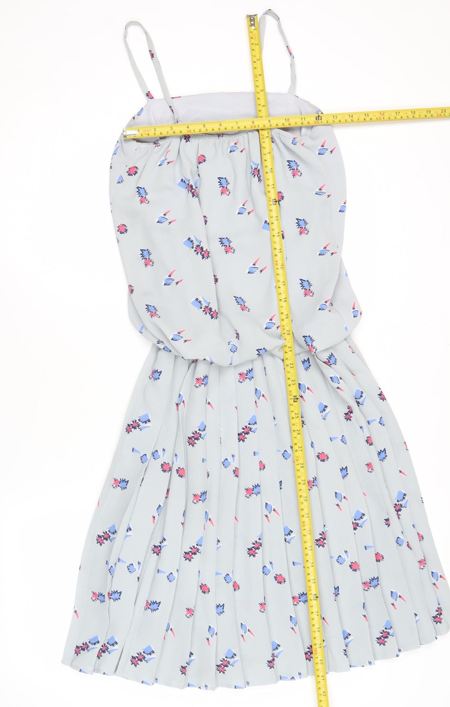 Mark Angelo Womens Grey Floral Fit & Flare Dress Size 10