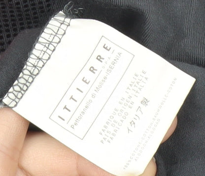 Diesel Mens Grey Long Sleeve Polo Shirt L Cotton Graphic Logo