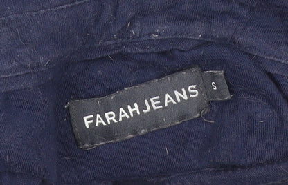 Farah Jeans Men’s Blue Striped Polo Shirt Size S Regular Fit