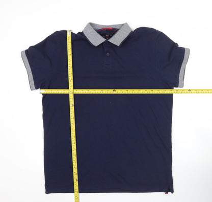 Easy Premium Men’s Blue Polo Shirt L Cotton Blend Short Sleeve