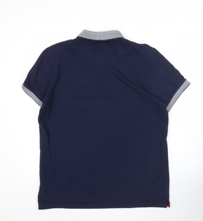 Easy Premium Men’s Blue Polo Shirt L Cotton Blend Short Sleeve