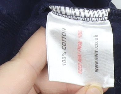 Isle Womens Plus Size 22 Blue Embroidered Polo Shirt Cotton