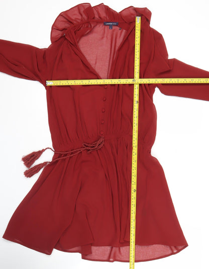 Marks and Spencer Women’s Red Long Sleeve A-Line Chiffon Dress Size 6