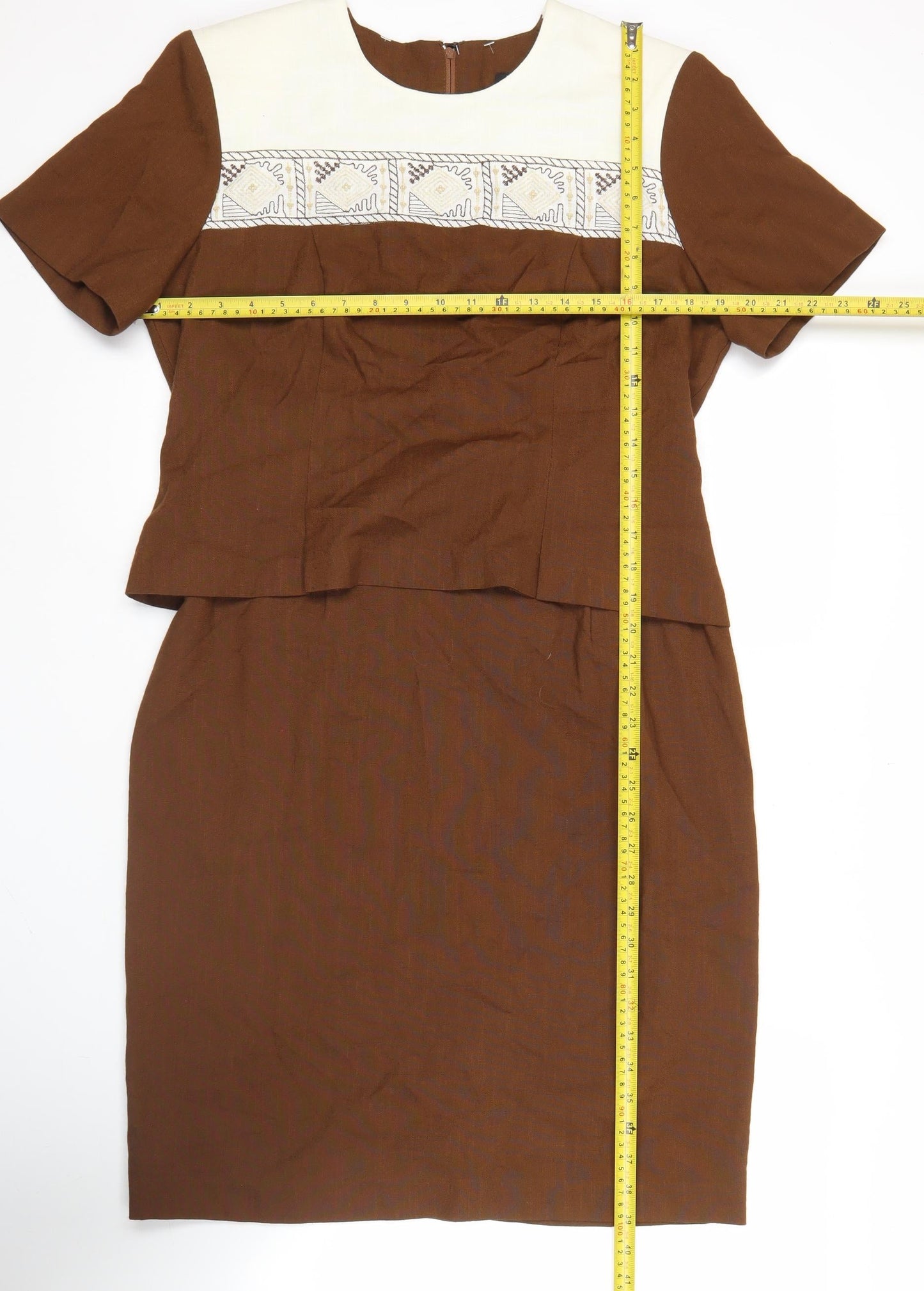 Melissa Collection Petites Brown Sheath Knee Length Dress Size 12