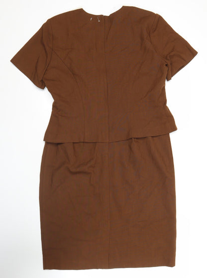 Melissa Collection Petites Brown Sheath Knee Length Dress Size 12