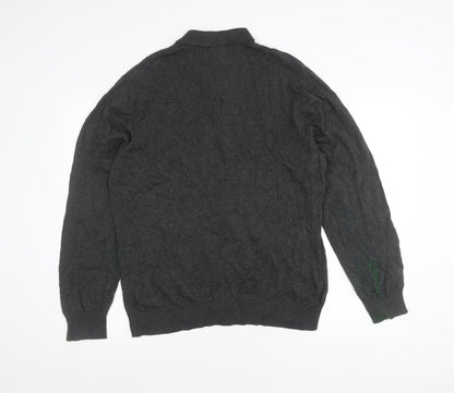 Penguin by Munsingwear Mens Grey XL Cotton Long Sleeve Polo Shirt