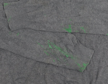 Penguin by Munsingwear Mens Grey XL Cotton Long Sleeve Polo Shirt