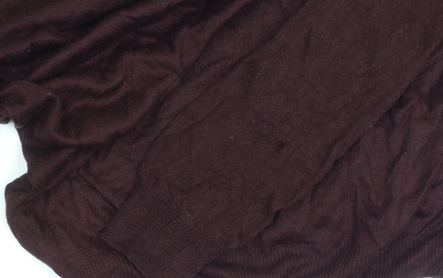 James Pringle Men's Brown M V-Neck Acrylic Pullover Jumper