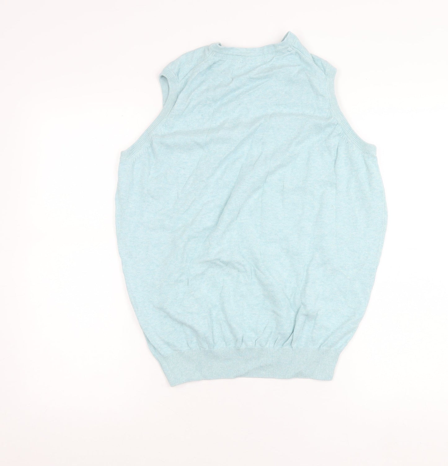 James Pringle Men’s Blue Cotton Sleeveless V-Neck Vest Jumper Size S