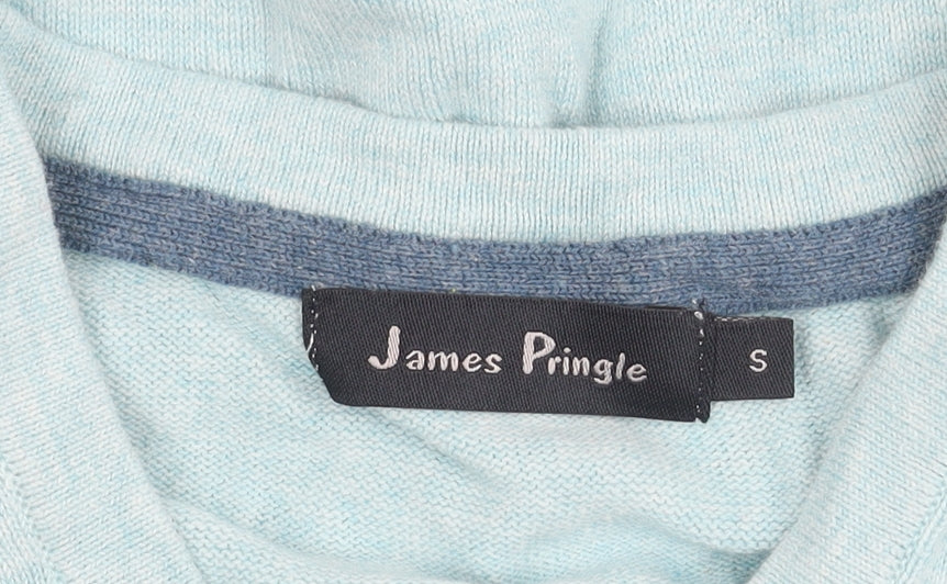 James Pringle Men’s Blue Cotton Sleeveless V-Neck Vest Jumper Size S