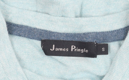 James Pringle Men’s Blue Cotton Sleeveless V-Neck Vest Jumper Size S