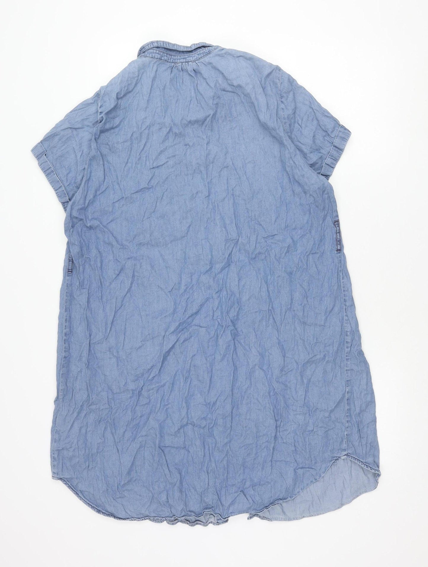 H&M Maternity Blue Chambray Shirt Dress Women XL Casual Workwear