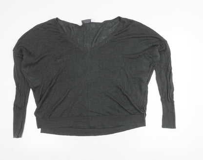 Mint Velvet Women’s Grey Size 16 V-Neck Long Sleeve Pullover Jumper