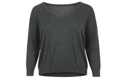 Mint Velvet Women’s Grey Size 16 V-Neck Long Sleeve Pullover Jumper