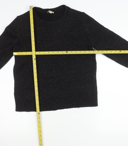 GAP Women’s Black L Pullover Jumper Crew Neck Long Sleeve Knit