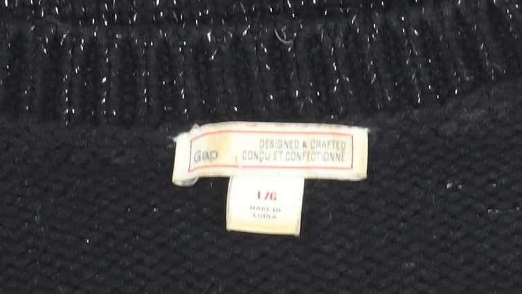 GAP Women’s Black L Pullover Jumper Crew Neck Long Sleeve Knit