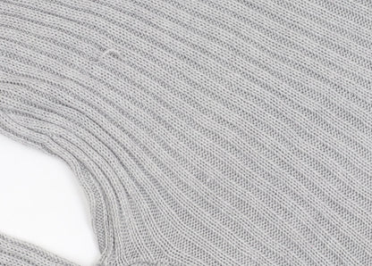 Brave Soul Womens Grey Knit Tunic Jumper Size M 14 Crew Neck Long Sleeve
