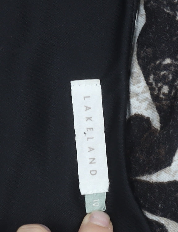 Lakeland Women’s Black Animal Print Sheath Dress Size 10 Sleeveless