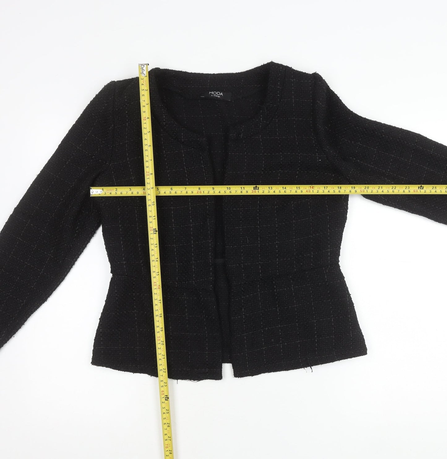 Moda at George Womens Black Bouclé Blazer Jacket Size 12