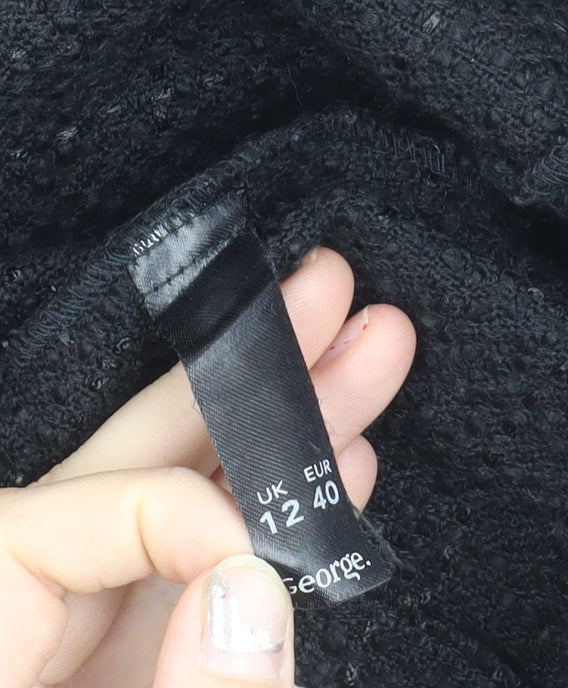 Moda at George Womens Black Bouclé Blazer Jacket Size 12