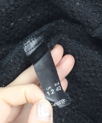 Moda at George Womens Black Bouclé Blazer Jacket Size 12