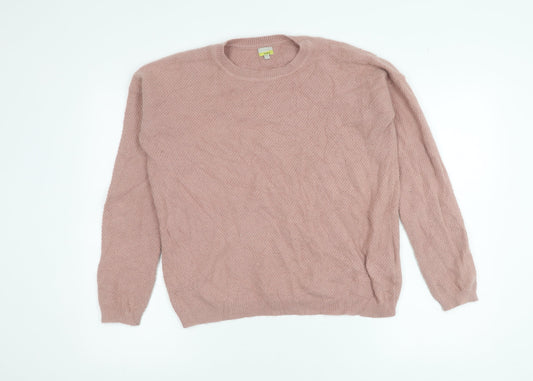 Hobbs Women Pink Angora Blend Crew Neck Jumper Size 6