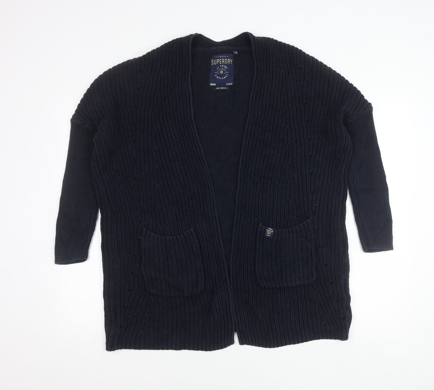Womens UK Size M Superdry Blue Cardigan Jumper