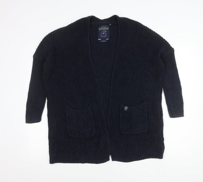 Womens UK Size M Superdry Blue Cardigan Jumper