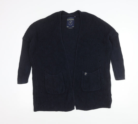 Womens UK Size M Superdry Blue Cardigan Jumper
