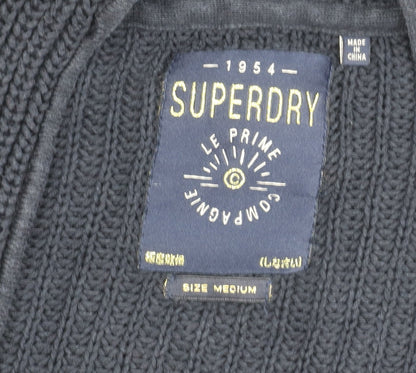 Womens UK Size M Superdry Blue Cardigan Jumper