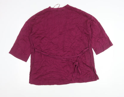 Womens UK Size 14 Laura Ashley Purple Cardigan Jumper