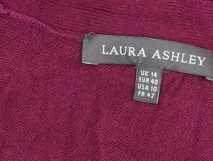 Womens UK Size 14 Laura Ashley Purple Cardigan Jumper