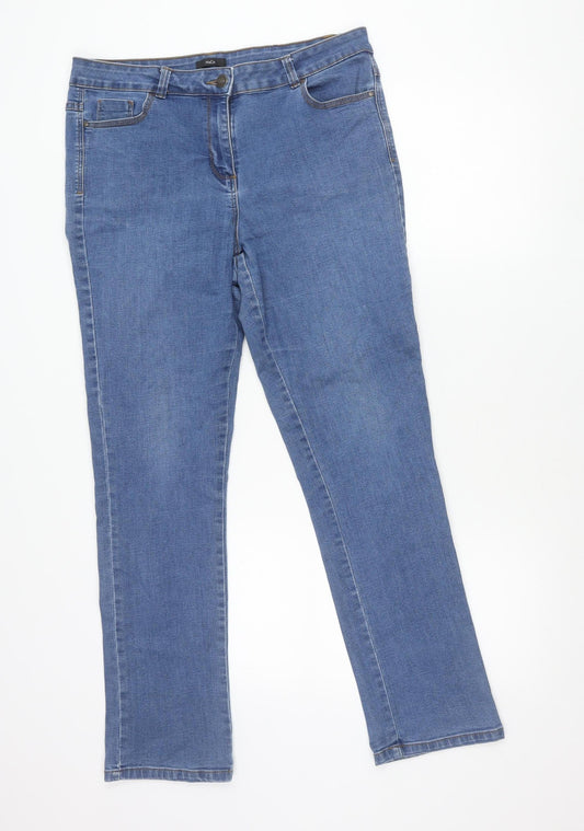 Mango Womens Blue Size 14 Skinny Slim Fit Stretch Denim Jeans