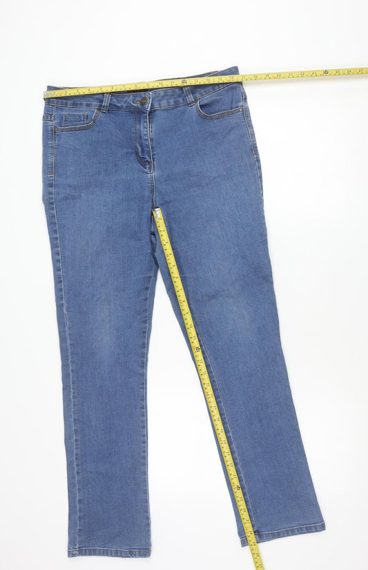Mango Womens Blue Size 14 Skinny Slim Fit Stretch Denim Jeans