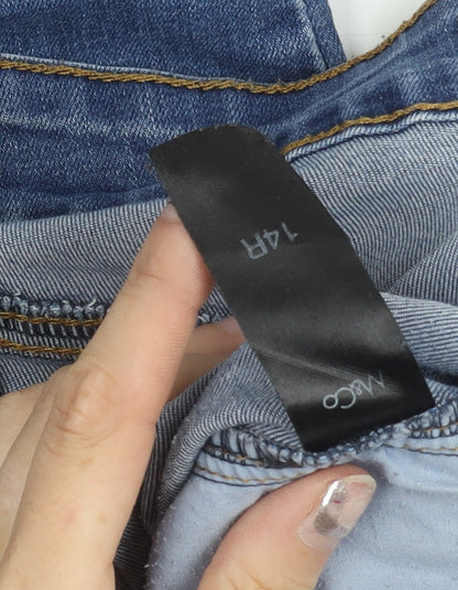 Mango Womens Blue Size 14 Skinny Slim Fit Stretch Denim Jeans