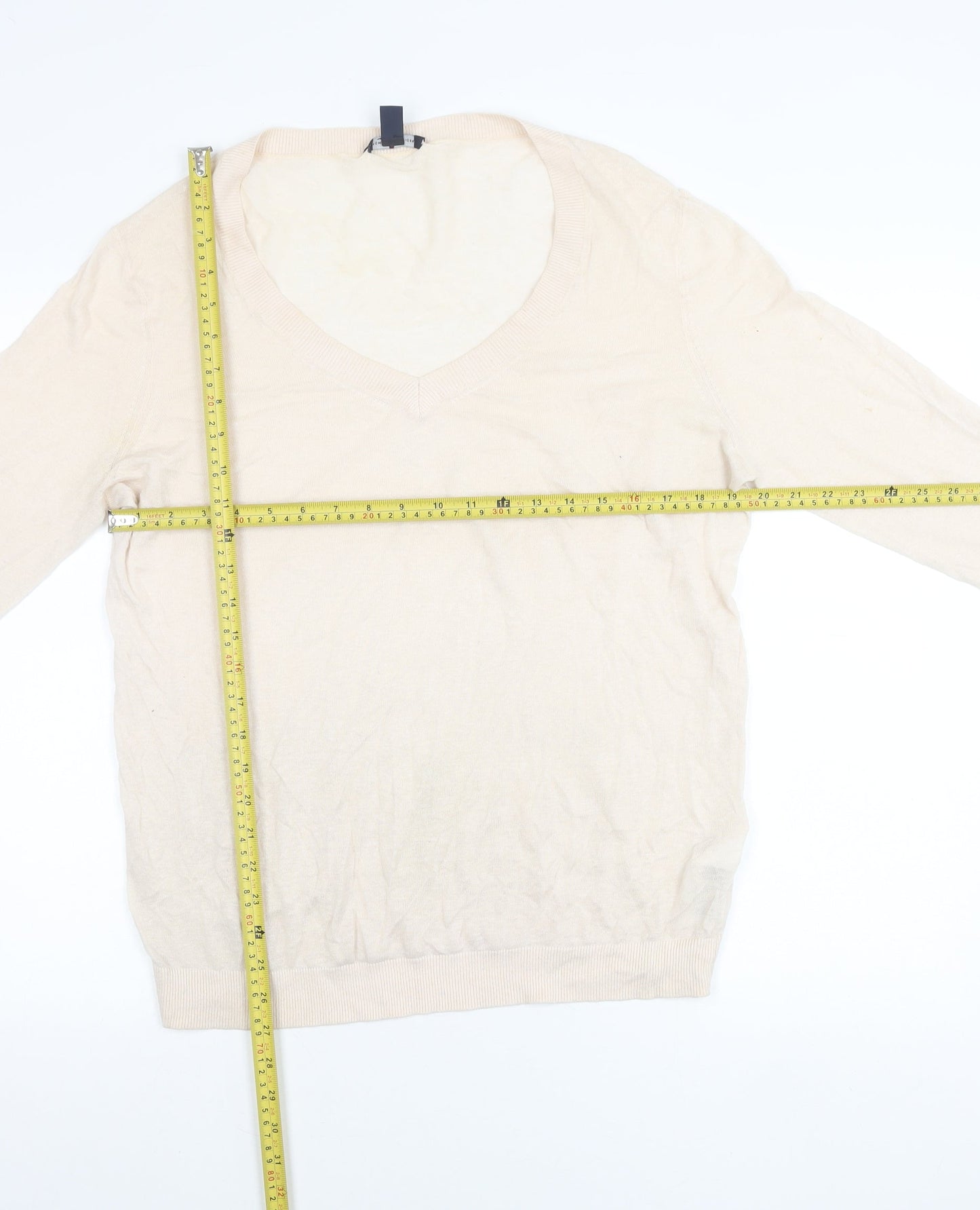 Womens UK Size XL Tommy Hilfiger Beige Pullover Jumper