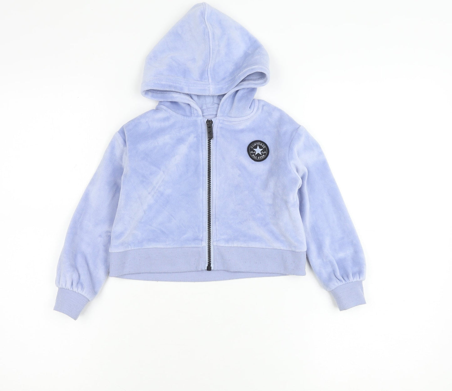 Converse Girls Blue Hooded Velour Zip Jacket 2-3 Years
