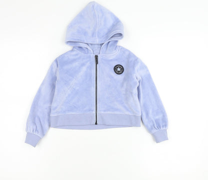 Converse Girls Blue Hooded Velour Zip Jacket 2-3 Years
