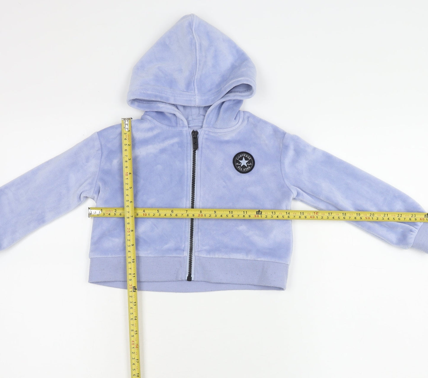 Converse Girls Blue Hooded Velour Zip Jacket 2-3 Years