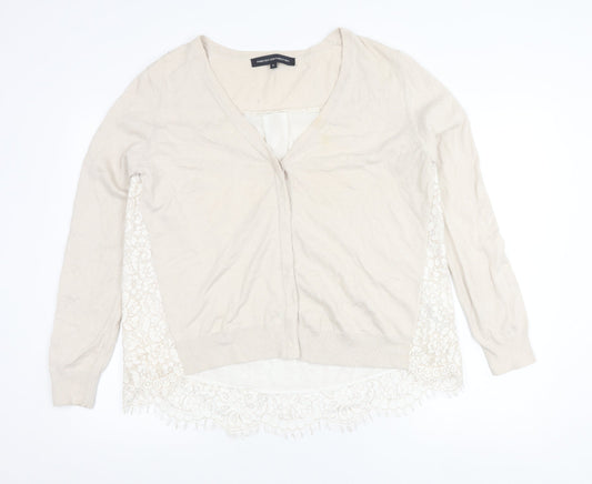 Womens UK Size XL French Connection Beige Cardigan Jumper