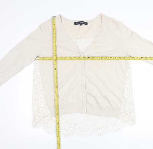 Womens UK Size XL French Connection Beige Cardigan Jumper