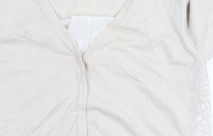 Womens UK Size XL French Connection Beige Cardigan Jumper