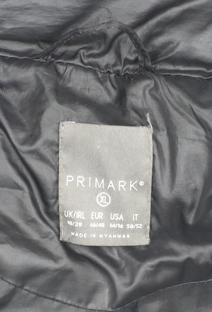 Primark Womens Black XL Puffer Jacket Hooded Quilted Winter Coat