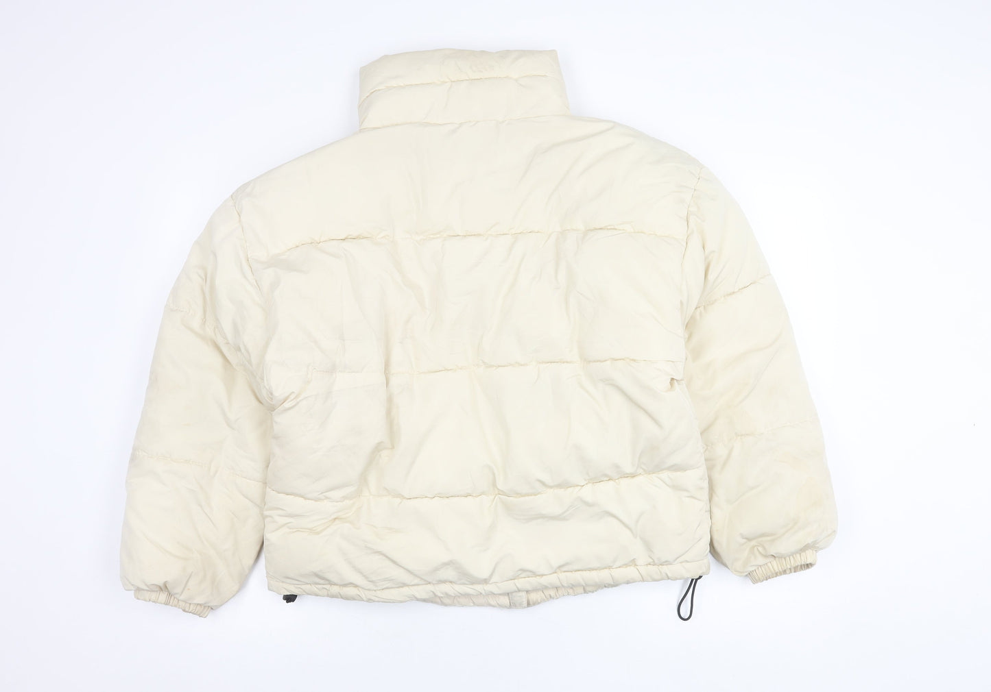 Pull&Bear Womens Ivory Puffer Jacket Size 12 Polyester Casual Winter