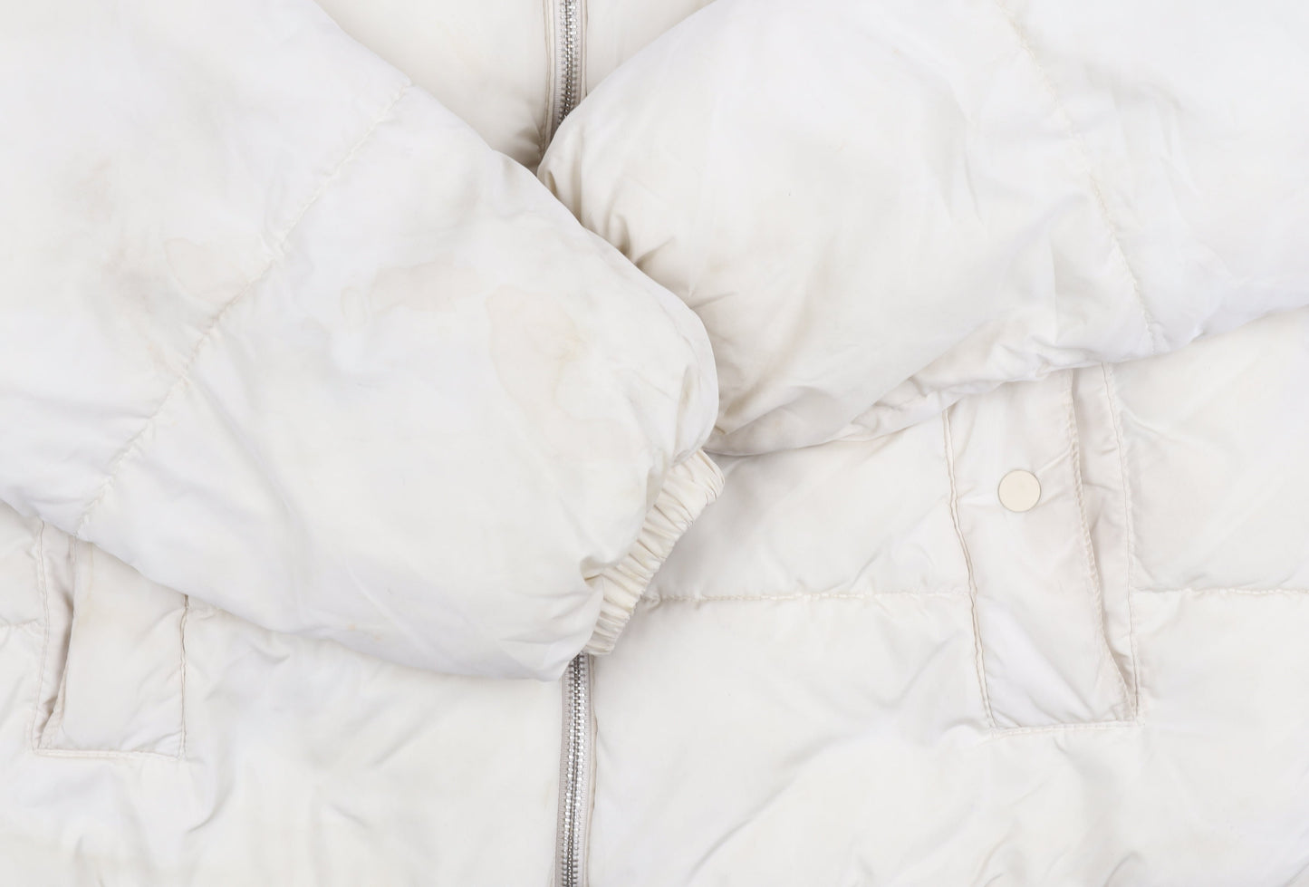 Pull&Bear Womens Ivory Puffer Jacket Size 12 Polyester Casual Winter