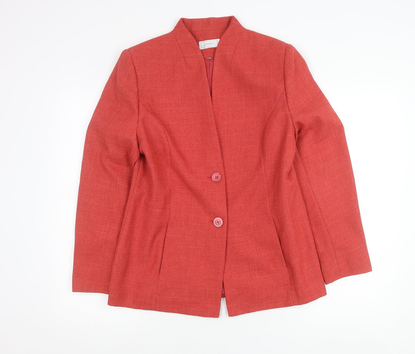 Classics Womens Red Size 12 Tailored Two-Button Suit Jacket